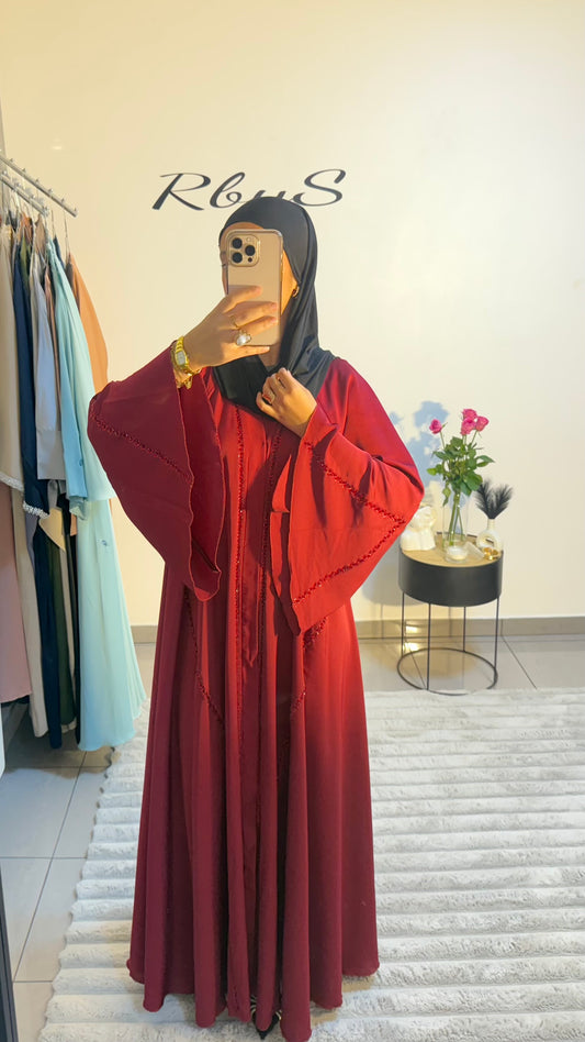 Abaya Saphir Bordeaux