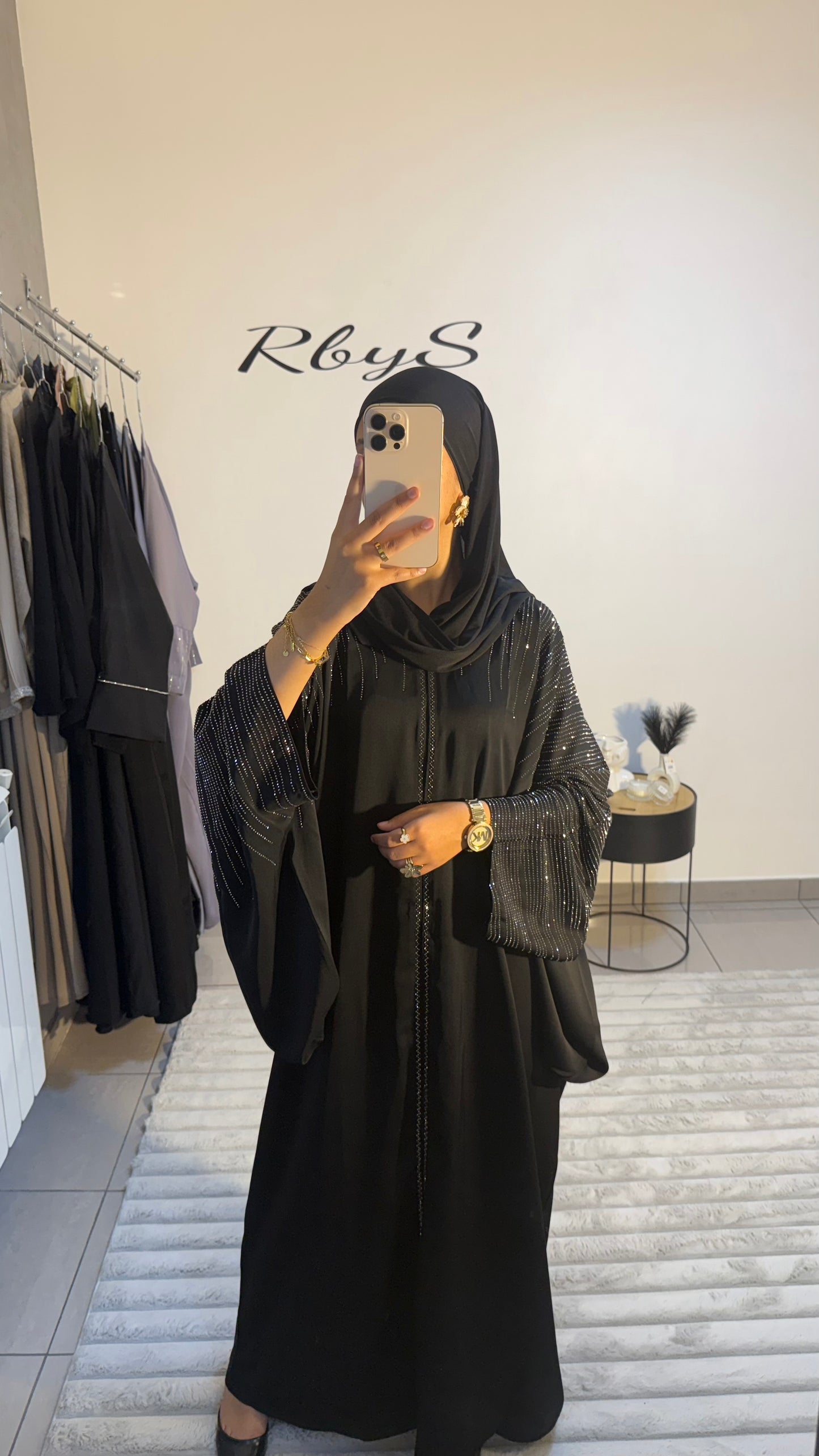 Abaya Black Crystal