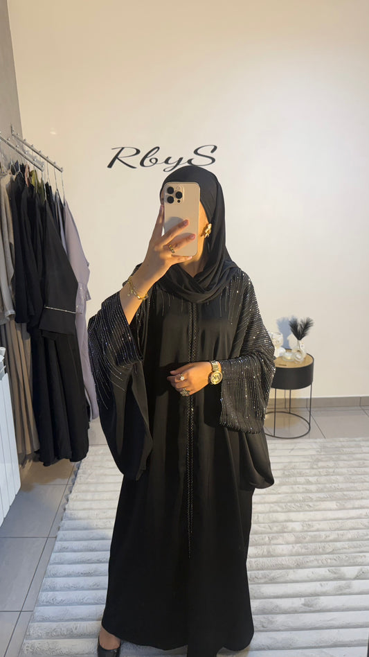 Abaya Black Crystal