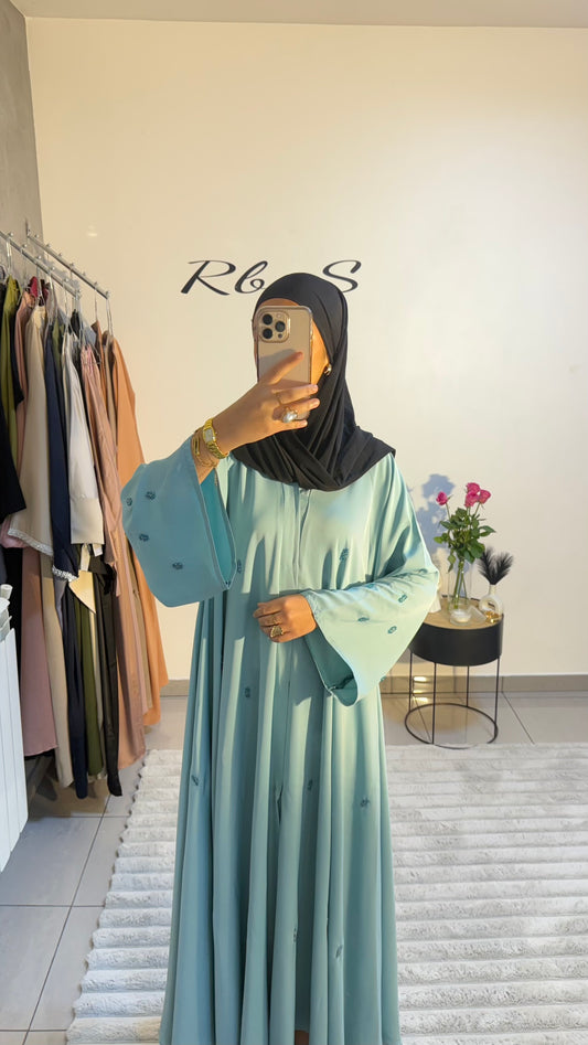 Abaya Dos d’Aurore bleu